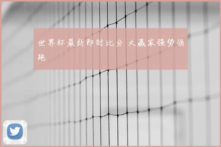 世界杯最新即时比分 大赢家强势领跑